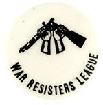 "WAR RESISTERS LEAGUE" BUTTON.