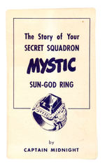 HIGH GRADE CAPTAIN MIDNIGHT MYSTIC SUN GOD CLASSIC PREMIUM RING W/SCARCE “STORY” FOLDER.
