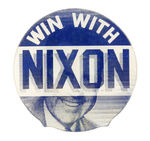"WIN WITH NIXON" BLUETONE 1960 FLASHER BADGE.