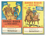 "RANGE RIDER AND DICK WEST/BUTTER KRUST BREAD" END LABELS W/ALBUMS.