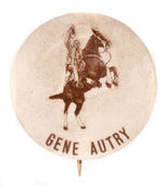 RARE "GENE AUTRY" ON CHAMPION BUTTON.