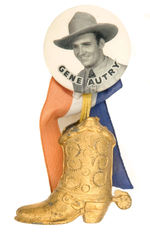 "GENE AUTRY" PORTRAIT WITH BIG HEAVY METAL BOOT.