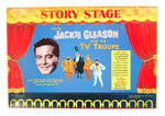 "STORY STAGE STARRING JACKIE GLEASON AND HIS TV TROUPE" BOXED PUNCH-OUT DOLLS AND STAGE.