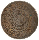 WASHINGTON INAUGURAL 1889 CENTENNIAL COMMEMORATIVE BUTTON BY J.R. GAUNT & SONS.