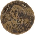 WASHINGTON GAME COUNTER TOKEN AND 1834 WHIG CLOTHING BUTTON.