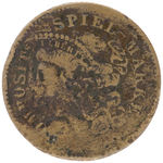 WASHINGTON GAME COUNTER TOKEN AND 1834 WHIG CLOTHING BUTTON.