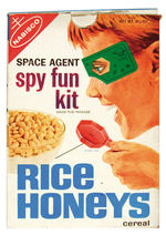 "NABISCO'S RICE HONEYS/SPY FUN KIT" CEREAL BOX W/UNOPENED PREMIUMS/WINNIE THE POOH OFFER.