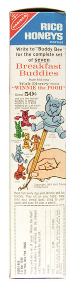 "NABISCO'S RICE HONEYS/SPY FUN KIT" CEREAL BOX W/UNOPENED PREMIUMS/WINNIE THE POOH OFFER.