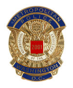 BUSH SERIALLY NUMBERED POLICE INAUGURAL BADGE 2001.