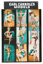 "EARL CARROLL'S MODELS" EXHIBIT CARD VENDING MACHINE DISPLAY SHEET.