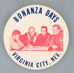 "BONANZA DAYS VIRGINIA CITY, NEV." BUTTON FROM HAKE COLLECTION.