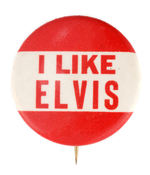 "I LIKE ELVIS" FAN BUTTON C. 1956.