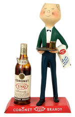 "CORONET BRANDY" FIGURAL BOTTLE DISPLAY.