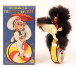 "FUR MONKEY ON CYCLE" BOXED WIND-UP.