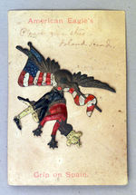 EAGLE W/SPANISH KING IN TALONS RARE CARDED BRASS SHELL PIN.