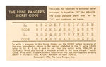 LONE RANGER MERITA CLUB CODE CARD.