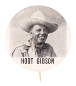 HAKE COLLECTION "HOOT GIBSON" 1930s RARE BUTTON.