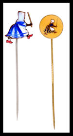 DUTCH CLEANSER ENAMEL STICKPINS PAIR.