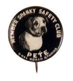 "MEMBER SPANKY SAFETY CLUB" SHOWING "PETE."