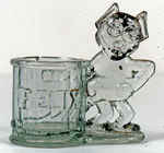 "FELIX" GLASS CANDY CONTAINER.