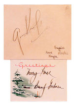 “GENE KRUPA – BENNY GOODMAN SIGNED CARD PAIR.”