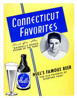 N.Y. YANKEES PITCHER FRANK "SPEC" SHEA/HULL'S BEER STANDEE.