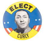 "ELECT CURLY" SPOOF CAMPAIGN BUTTON.