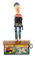 "POPEYE JIGGER" MARX TIN WIND-UP WITH BOX.