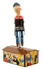 "POPEYE JIGGER" MARX TIN WIND-UP WITH BOX.