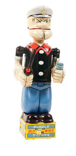 "BUBBLE BLOWING POPEYE" BATTERY TOY WITH BOX.