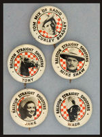 "TOM MIX" RALSTON CEREAL PREMIUM DECODER BUTTON SET.