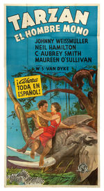 "TARZAN THE APE MAN" SPANISH 3-SHEET MOVIE POSTER.