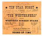 "TIN STAR NIGHT" WESTERN STARS AUTOGRAPHED DISPLAY.