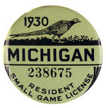 "MICHIGAN 1930" LICENSE.