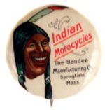 "INDIAN MOTORCYCLES" EARLY AD BUTTON.