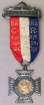 G.A.R. 1917 BOSTON RIBBON BADGE.