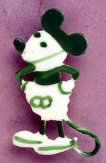 MICKEY DIECUT CELLULOID 1930s ENGLISH PIN.