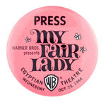 RARE "PRESS" BADGE FOR PREMIER 1964 SCREENING OF "MY FAIR LADY."