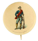 SPANISH AMERICAN WAR SOLDIER CHOICE COLOR BUTTON.