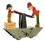 "MOON MULLINS & KAYO ON A HANDCAR" BOXED MARX WIND-UP.