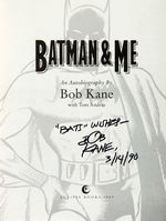 "BATMAN & ME" BOOK SIGNED BY BATMAN CREATOR BOB KANE.