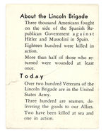 ABRAHAM LINCOLN BRIGADE SPANISH CIVIL WAR BOOKLET.