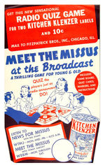 “MEET THE MISSUS” GAME W/PROMOTIONAL MATERIALS.