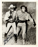 LONE RANGER CLAYTON MOORE & TONTO JAY SILVERHEELS SIGNED PHOTO.