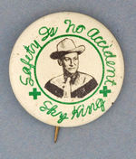 "SKY KING SAFETY IS NO ACCIDENT" BUTTON.