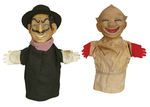 EARLY DISHONEST JOHN AND CAPTAIN HUFFENPUFF HAND PUPPETS.