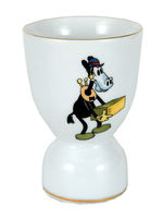 HORACE HORSECOLLAR LARGE GLAZED CHINA EGG CUP FROM 1932 BAVARIAN CHINA "MICKEY MOUSE" SERIES.