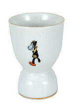 HORACE HORSECOLLAR LARGE GLAZED CHINA EGG CUP FROM 1932 BAVARIAN CHINA "MICKEY MOUSE" SERIES.