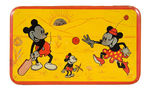 MICKEY, MINNIE, YOUNG MICE AND PLUTO FIRST SEEN BEAUTIFUL 1930s CANDY TIN FROM SWITZERLAND.