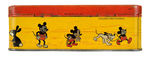 MICKEY, MINNIE, YOUNG MICE AND PLUTO FIRST SEEN BEAUTIFUL 1930s CANDY TIN FROM SWITZERLAND.